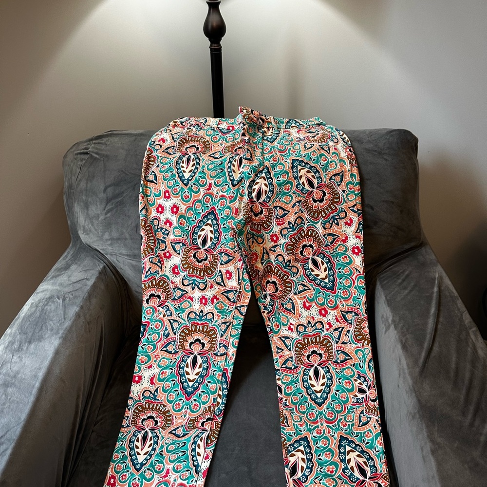 Paisley print colorful jeans